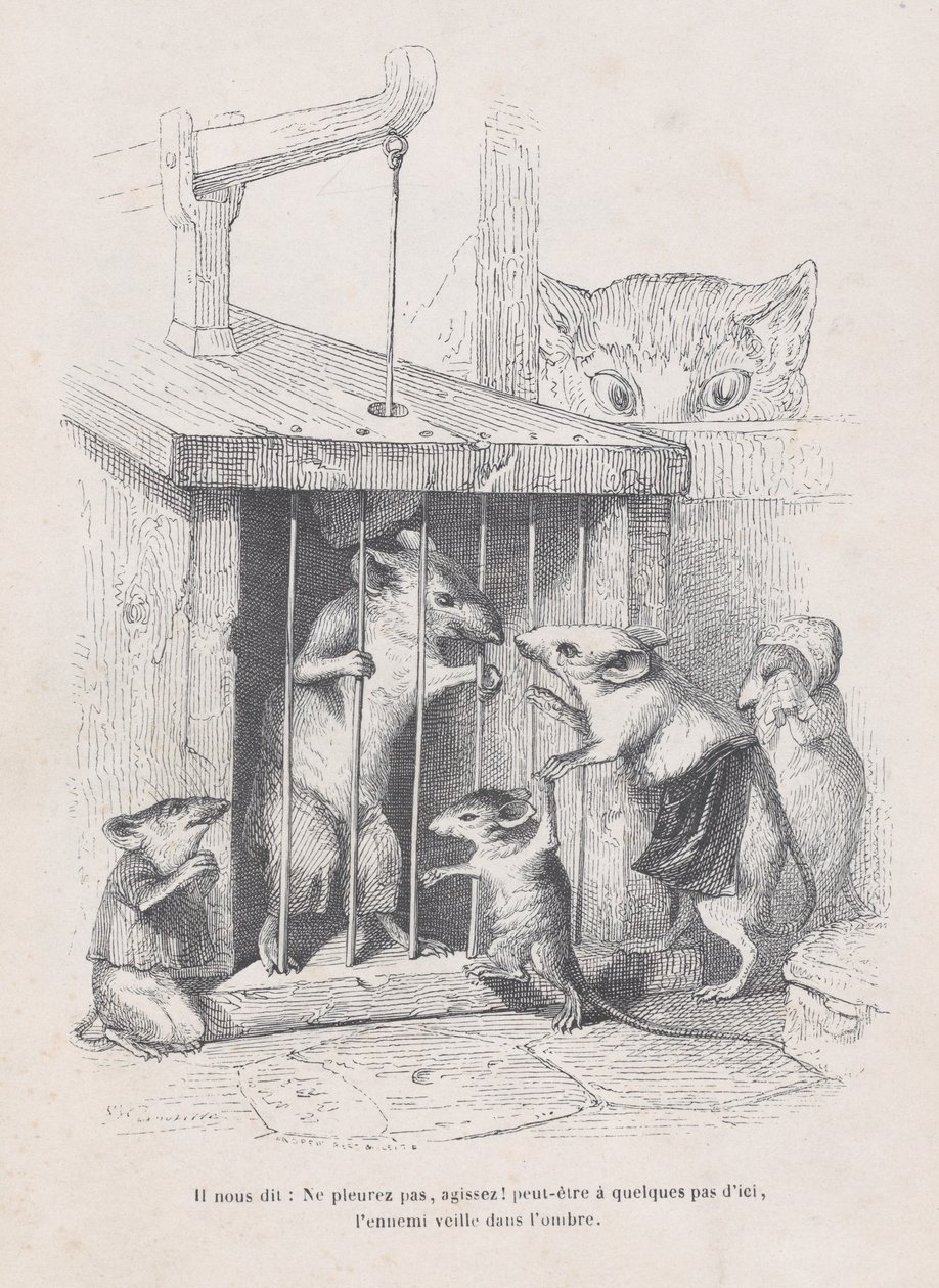 Říká nám: neplač, Act! ze Scén ze soukromého a veřejného života zvířat..., ca. 1837-47. od Andrew Best Leloir
