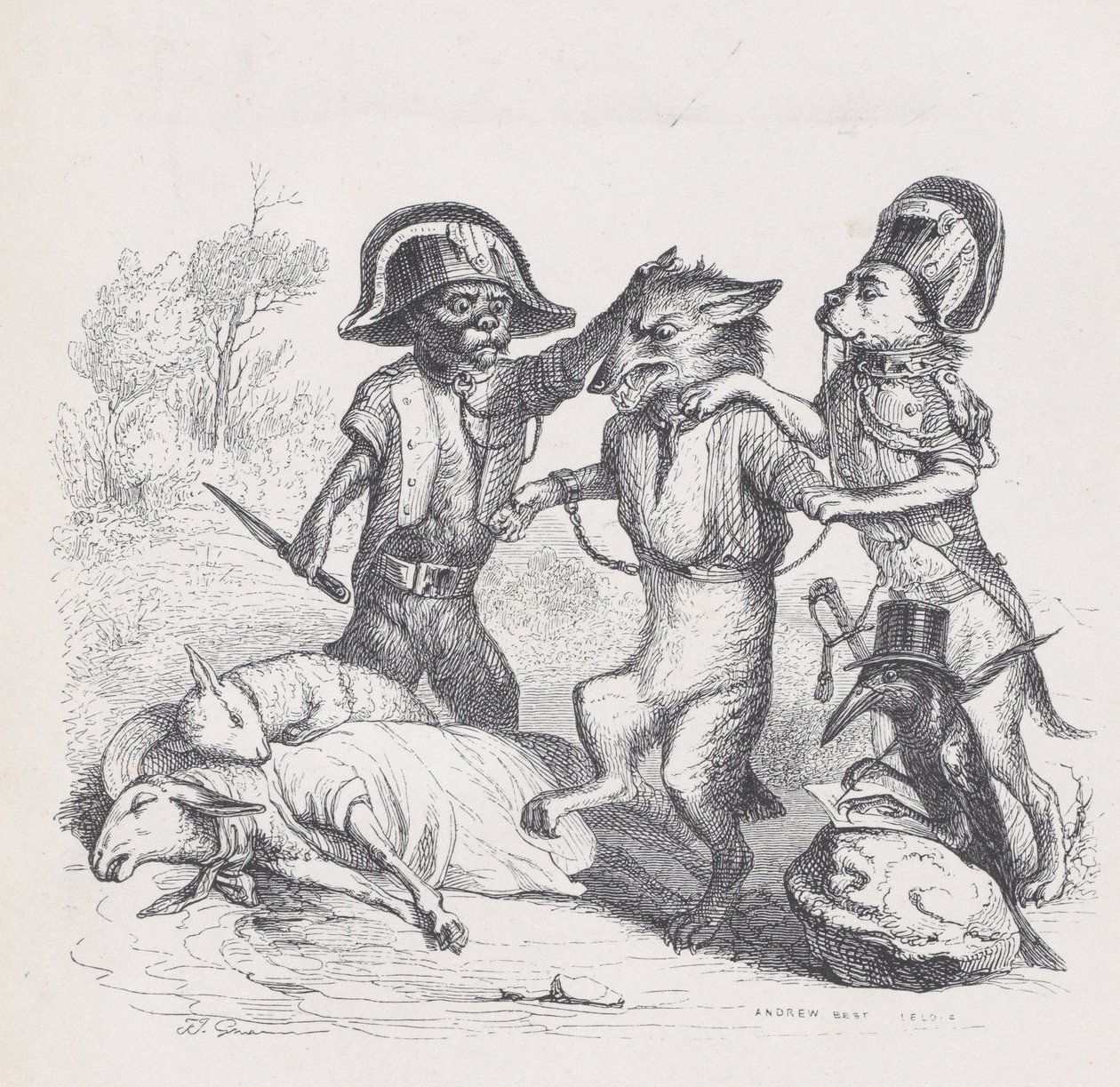 Autorem tohoto útoku je delikátní vlčice ze Scény z vojště an..., ca. 1837-47. od Andrew Best Leloir