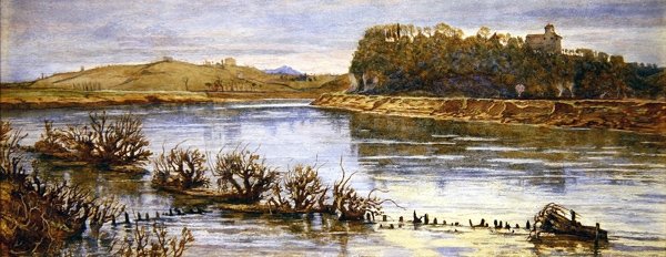Říční krajina (akvarel na papíře) od Andrew Brown Donaldson