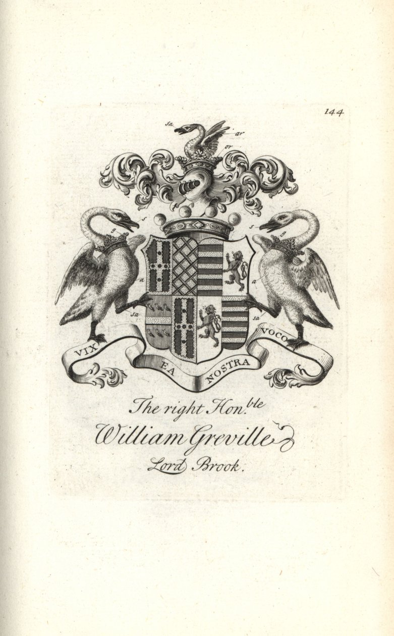 Erb a erb právo ctihodné William Greville, 7. baron Brooke od Andrew Johnston