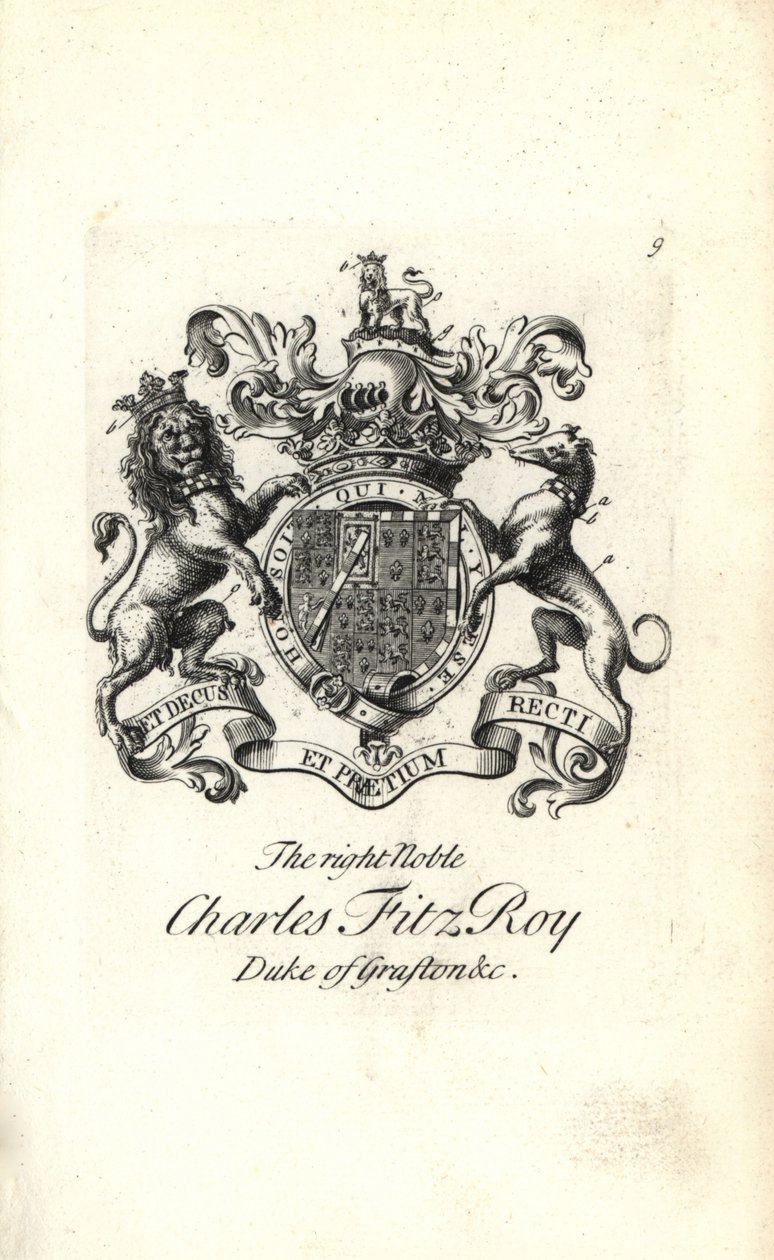 Erb a erb pravého šlechtice Charlese FitzRoye, 2. vévody z Graftonu od Andrew Johnston