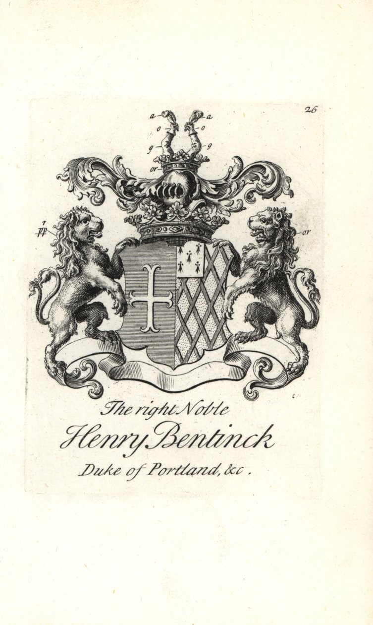 Erb a erb pravého šlechtice Henryho Bentincka od Andrew Johnston