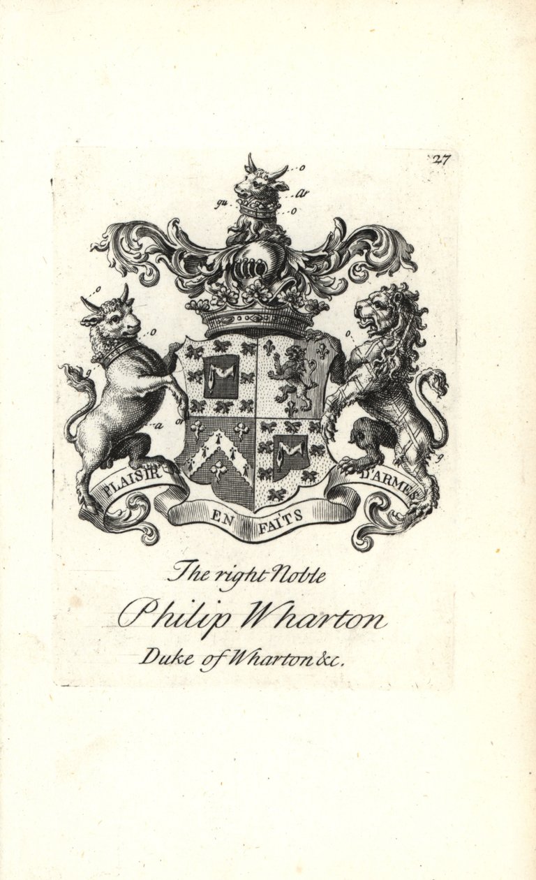 Erb a erb pravého šlechtice Philipa Whartona od Andrew Johnston