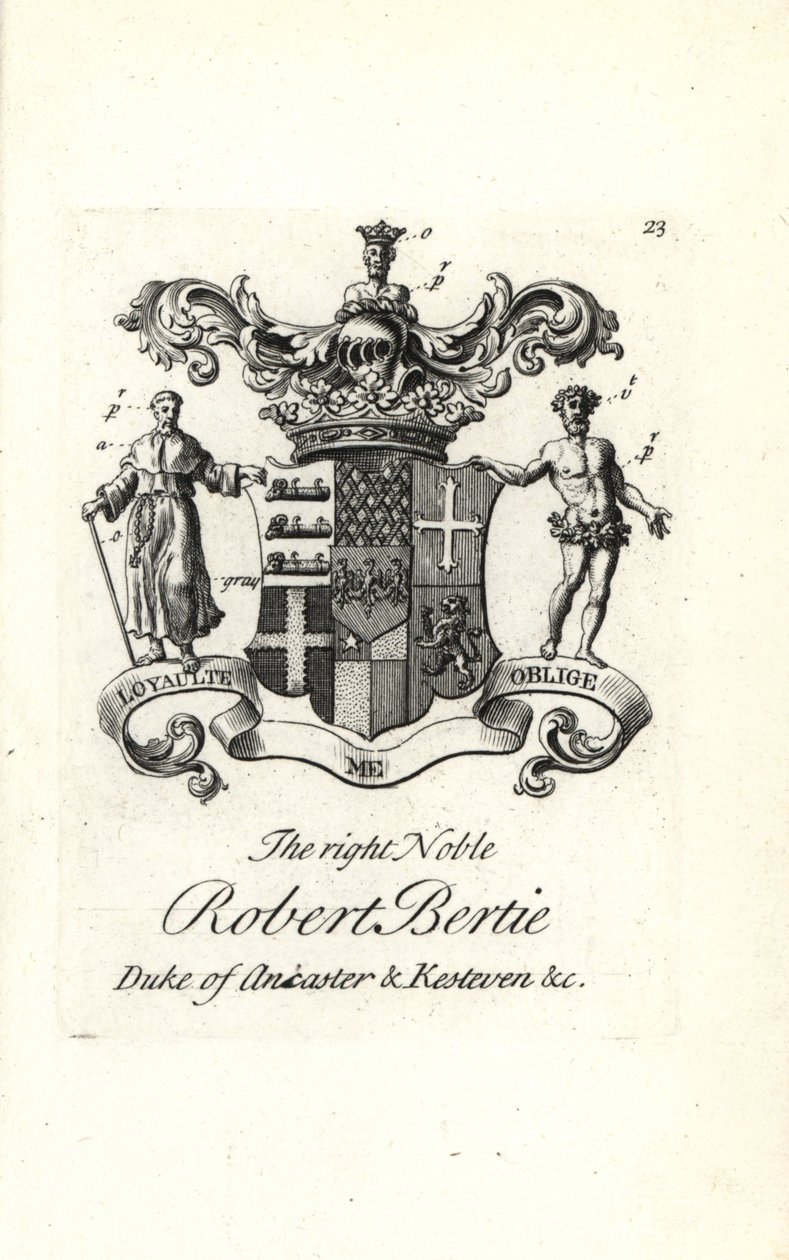 Erb a erb pravého šlechtice Roberta Bertieho od Andrew Johnston