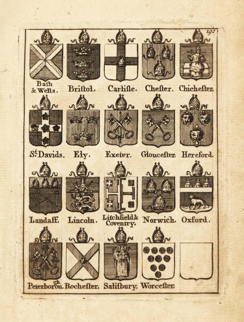 Erb biskupů z Bath & Wells, Bristol, Carlisle, Chester, Chichester atd. od Andrew Johnston