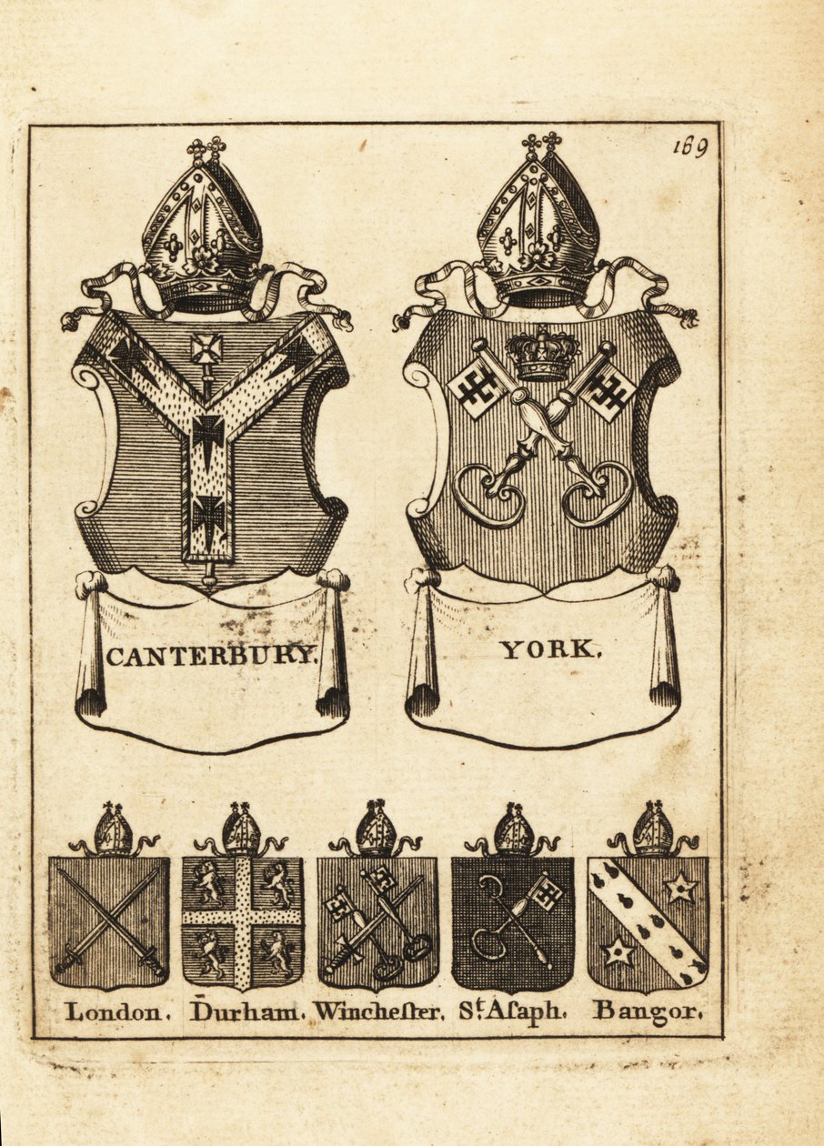 Erb biskupů z Canterbury, York, Londýn, Durham, Winchester, St od Andrew Johnston