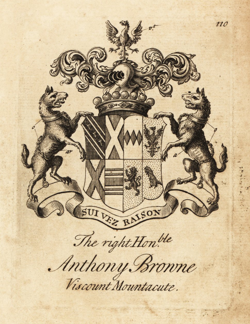 Erb Pravého ctihodného Anthony Browne, vikomta Mountacute nebo vikomta Montagu od Andrew Johnston