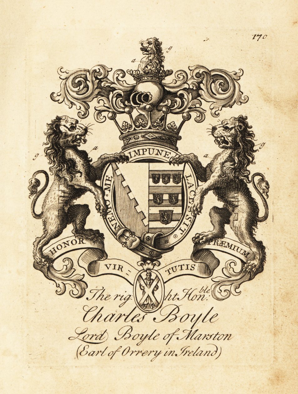 Erb ctihodného Charlese Boylea, lorda Boyla z Marstonu, 4. hraběte z Orrery v Irsku od Andrew Johnston