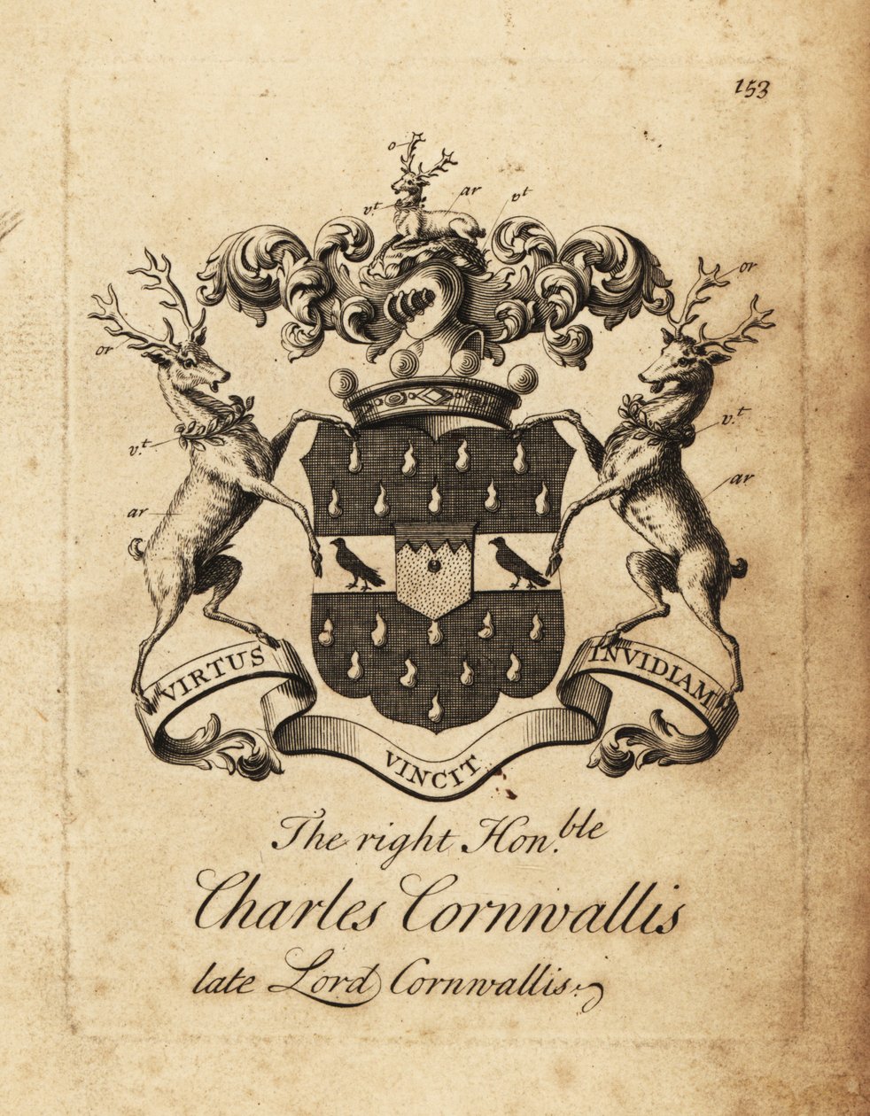 Erb pravého ctihodného Charlese Cornwallise, lorda Cornwallise, 4. barona Cornwallise od Andrew Johnston