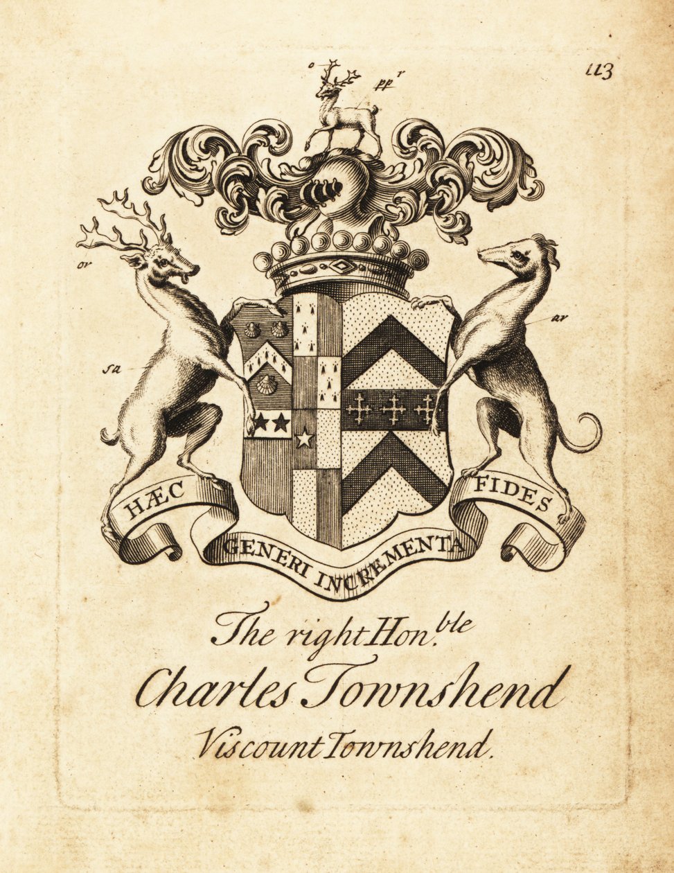 Erb pravého ctihodného Charlese Townshenda, 2. vikomta Townshenda od Andrew Johnston