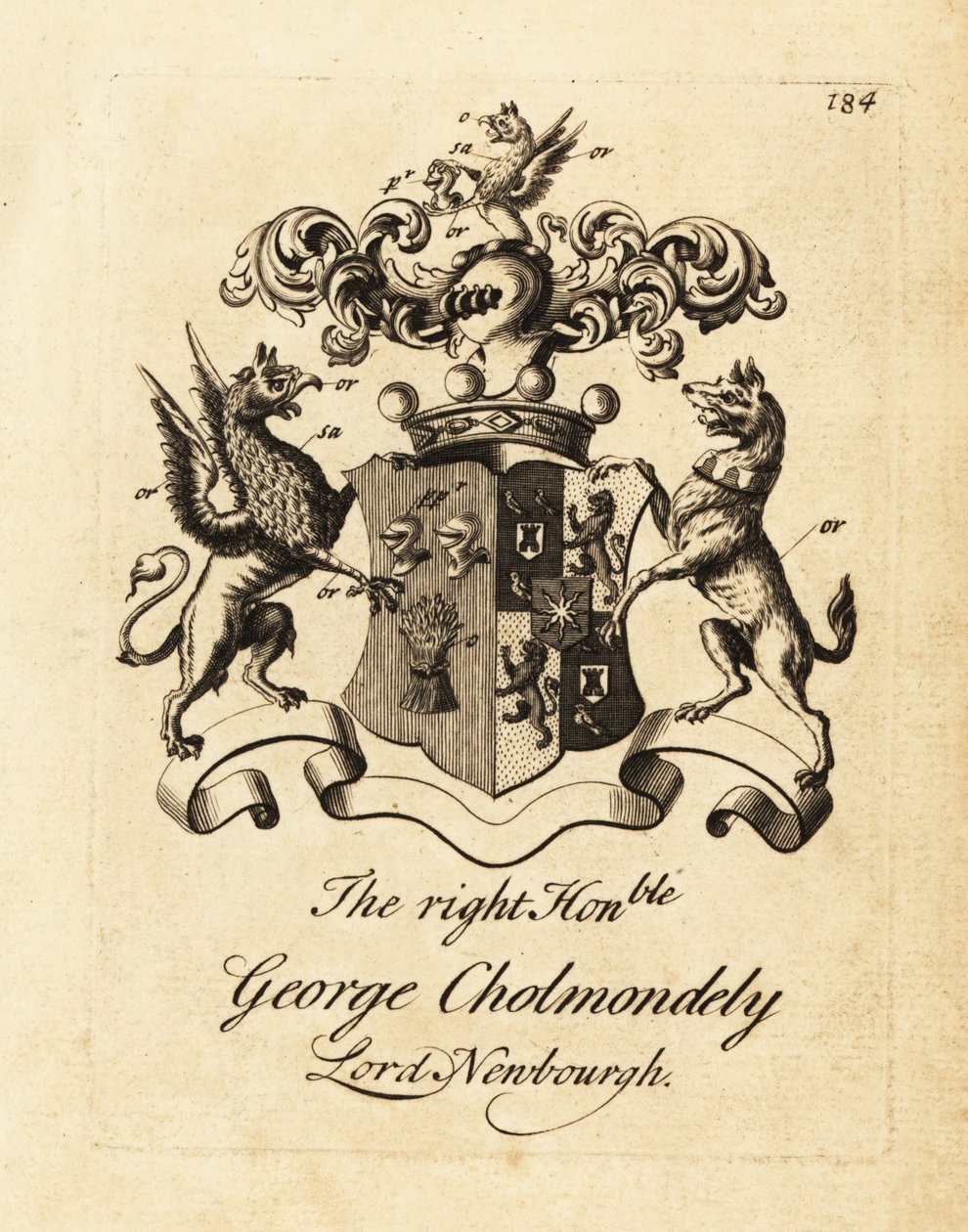 Erb ctihodného George Cholmondelyho, lorda Newbourgha, 2. hraběte z Cholmondeley od Andrew Johnston