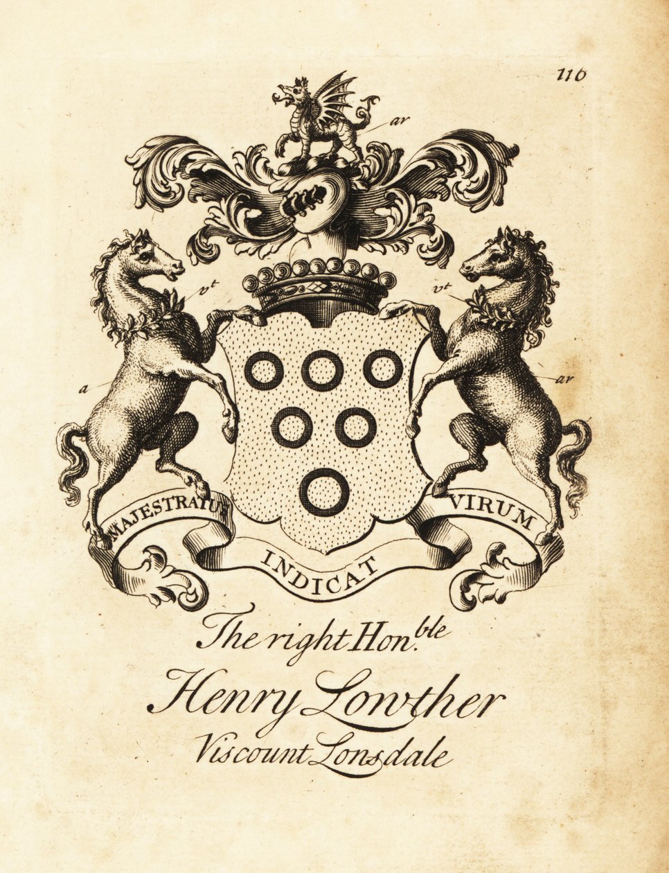 Erb ctihodného Henryho Lowthera, 3. vikomta Lonsdale (1694-1751) od Andrew Johnston