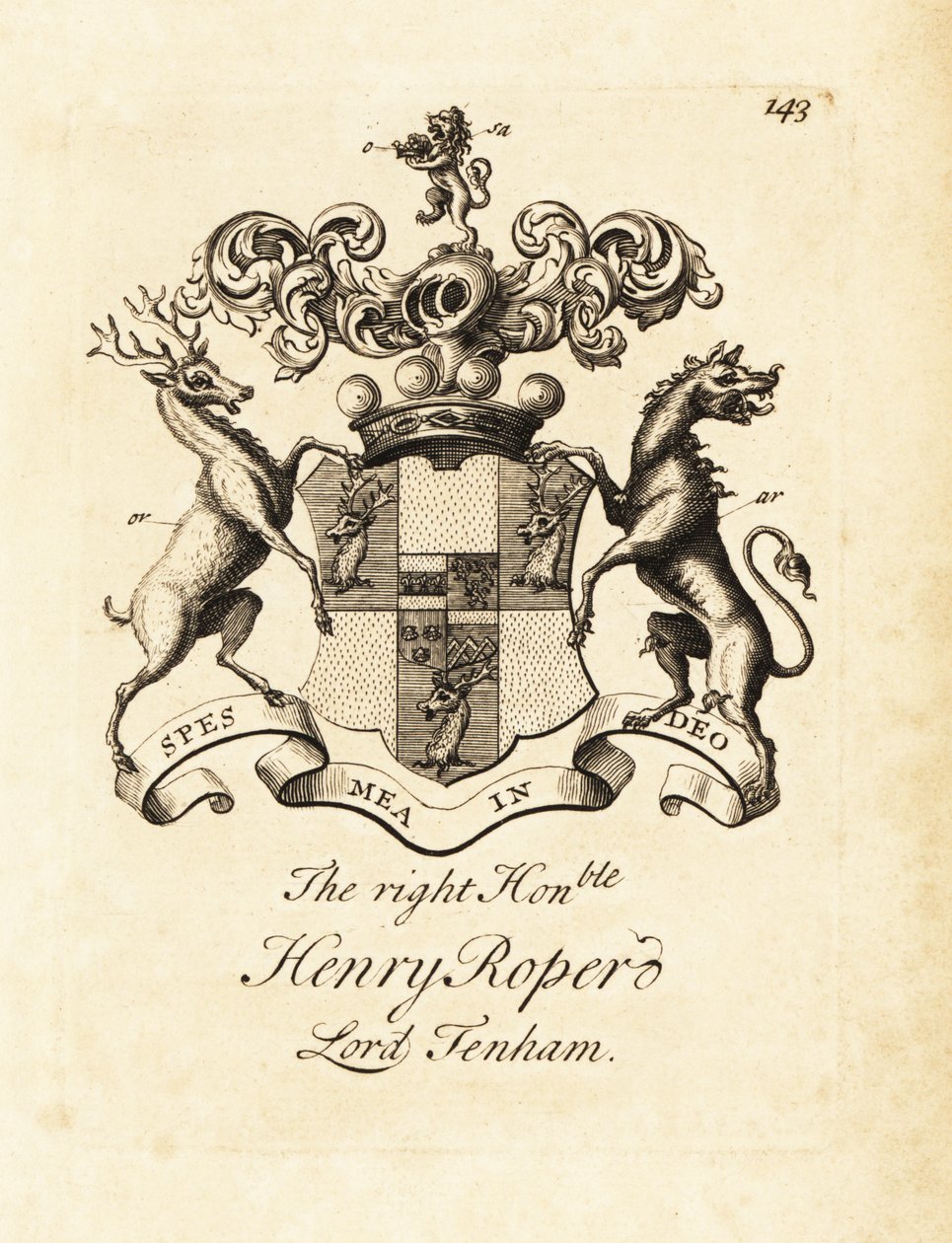 Erb ctihodného Henryho Ropera, lorda Tenhama od Andrew Johnston