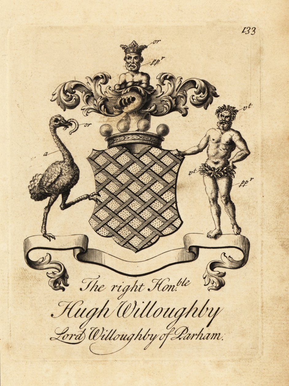 Erb ctihodného Hugha Willoughbyho, lorda Willoughbyho z Parhamu od Andrew Johnston