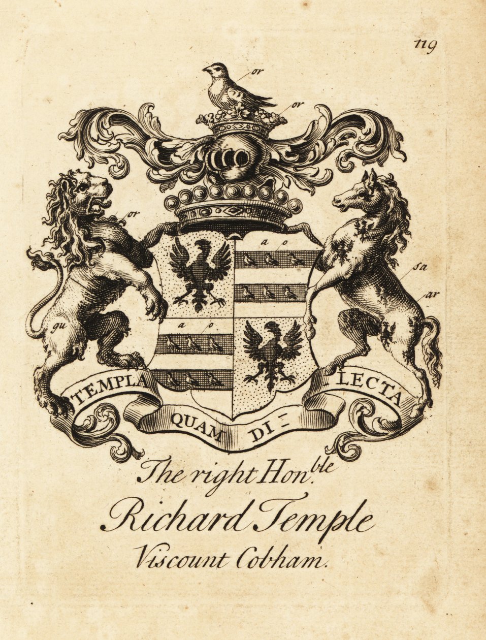 Erb ctihodné Richard Temple od Andrew Johnston