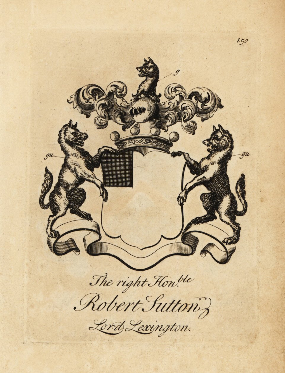 Erb ctihodného Roberta Suttona, lorda Lexingtona, druhého barona Lexingtona (1662-1723) od Andrew Johnston