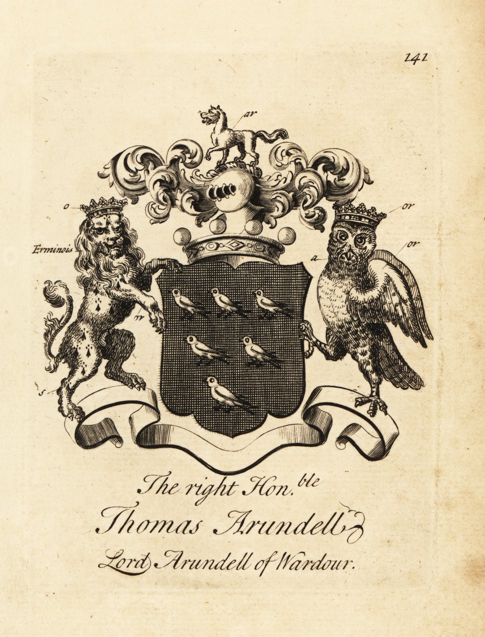 Erb ctihodného Thomase Arundella, lorda Arundella z Wardouru, 7. barona Arundella z Wardouru od Andrew Johnston