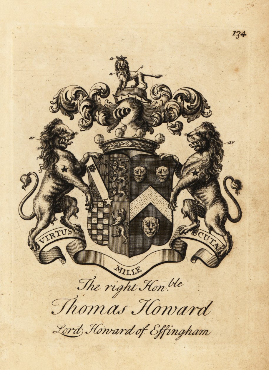 Erb ctihodného Thomase Howarda, 2. hraběte z Effinghamu, lorda Howarda z Effinghamu od Andrew Johnston