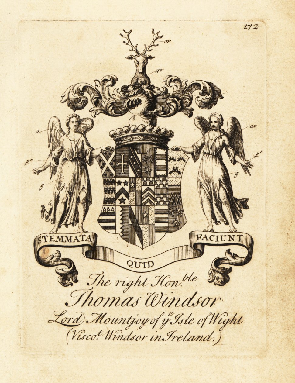 Erb Pravého ctihodného Thomase Windsora, lorda Mountjoye z Isle of Wight od Andrew Johnston
