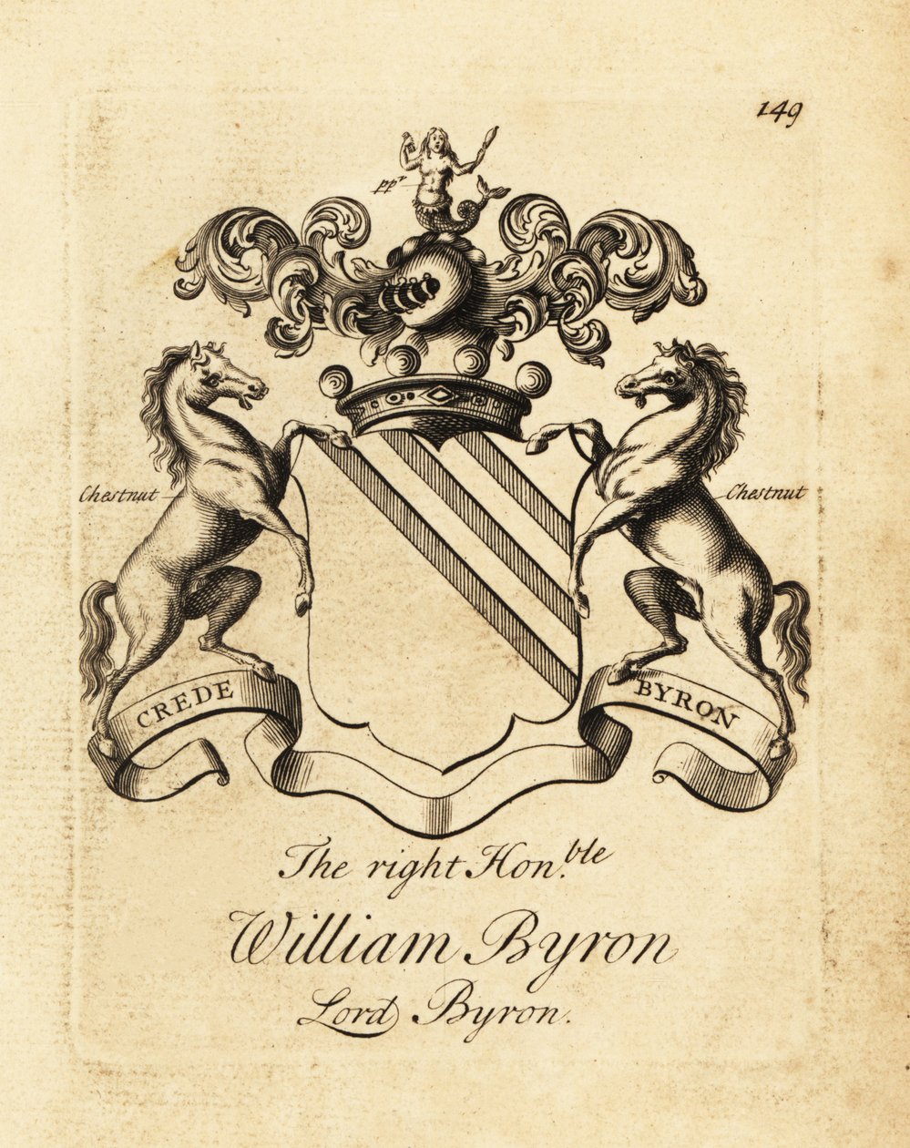 Erb pravé ctihodné William Byron, Lord Byron, 4. baron Byron (1670-1736) od Andrew Johnston