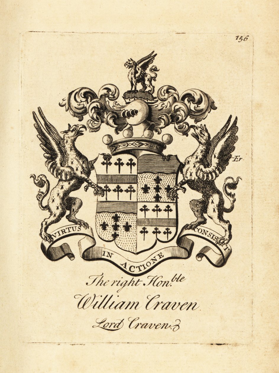 Erb pravého ctihodného Williama Cravena, Lorda Cravena, 3. barona Cravena (1700-1739) od Andrew Johnston