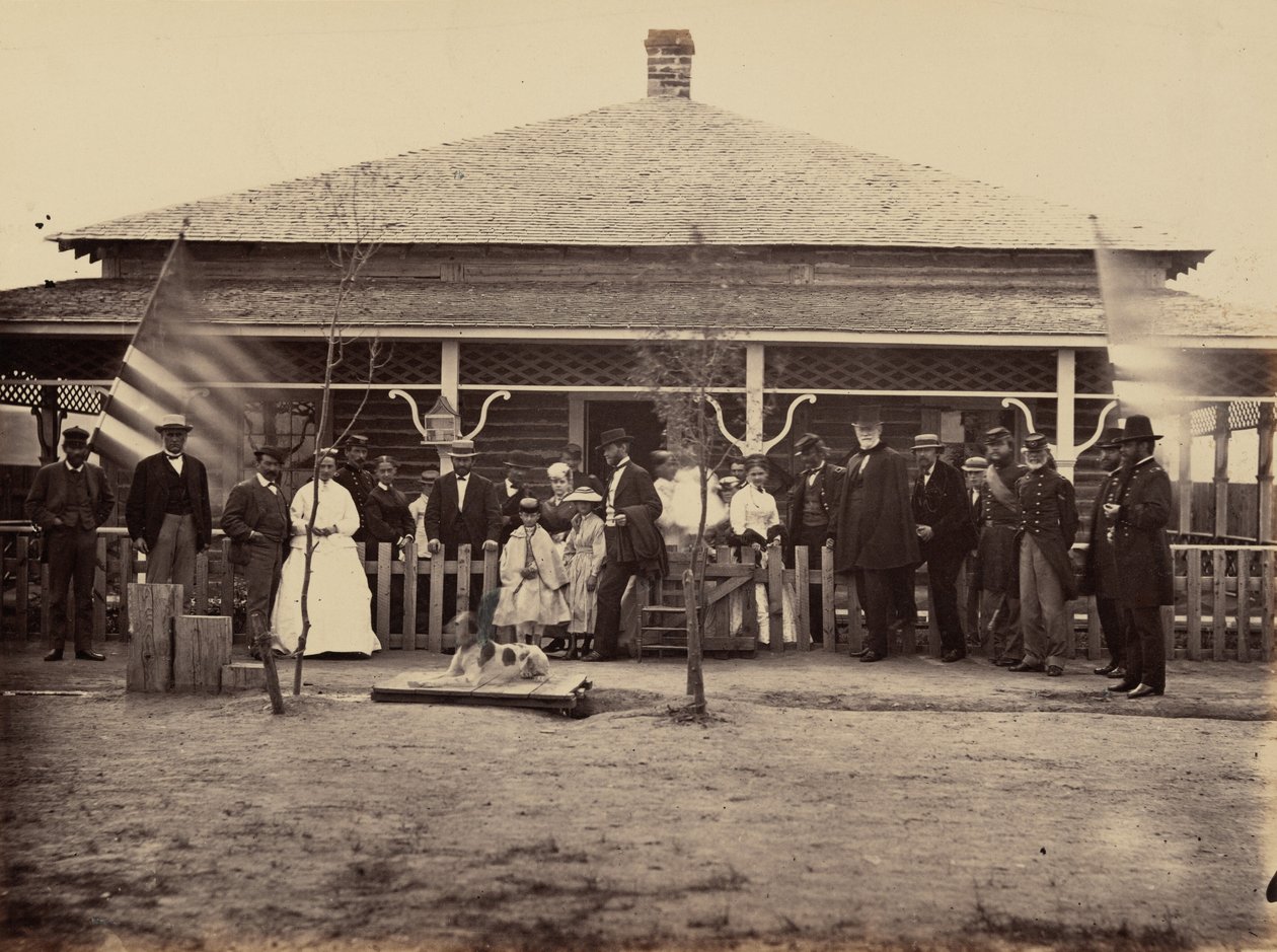Deska 11. Generál Grant a skupina v pevnosti Sanders, 1869 (foto) od Andrew Joseph Russell