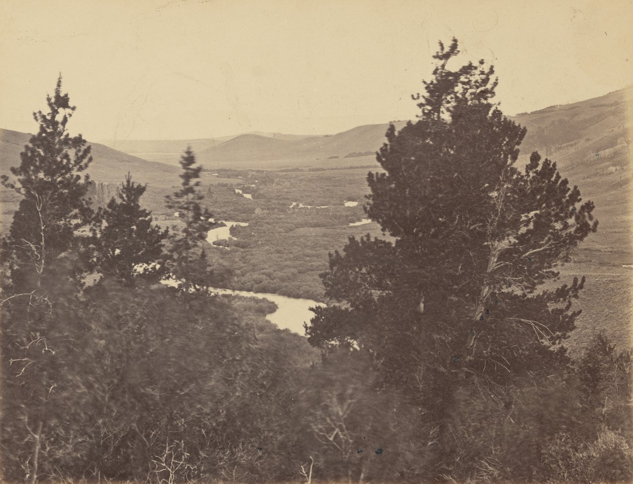 Deska 14. Údolí Velké Laramie, z hor,1869 (foto) od Andrew Joseph Russell