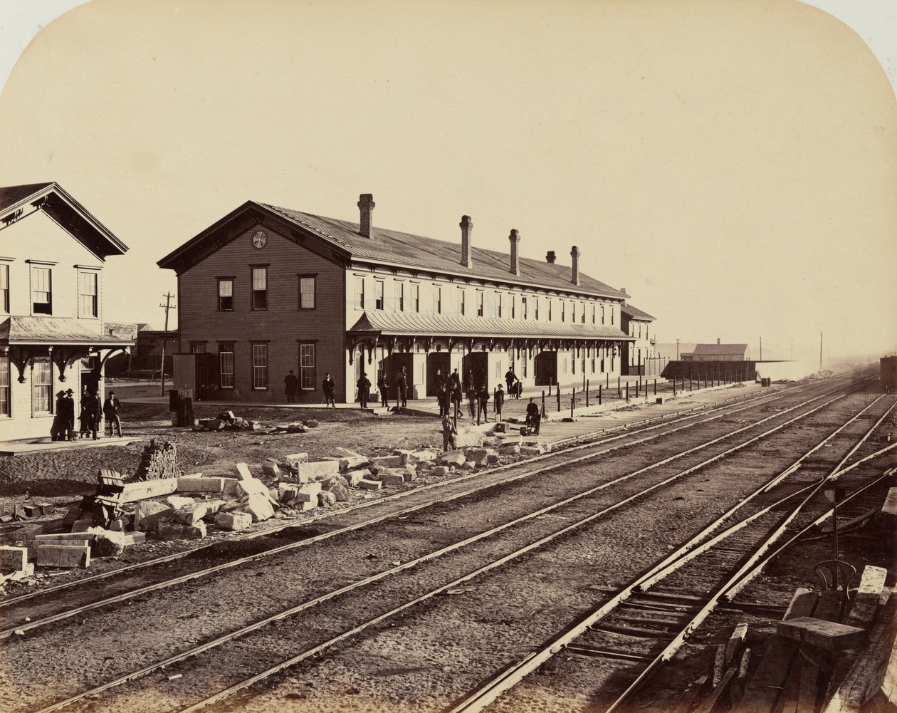 Deska 15. Hotel Laramie, Laramie City, 1869 (foto) od Andrew Joseph Russell