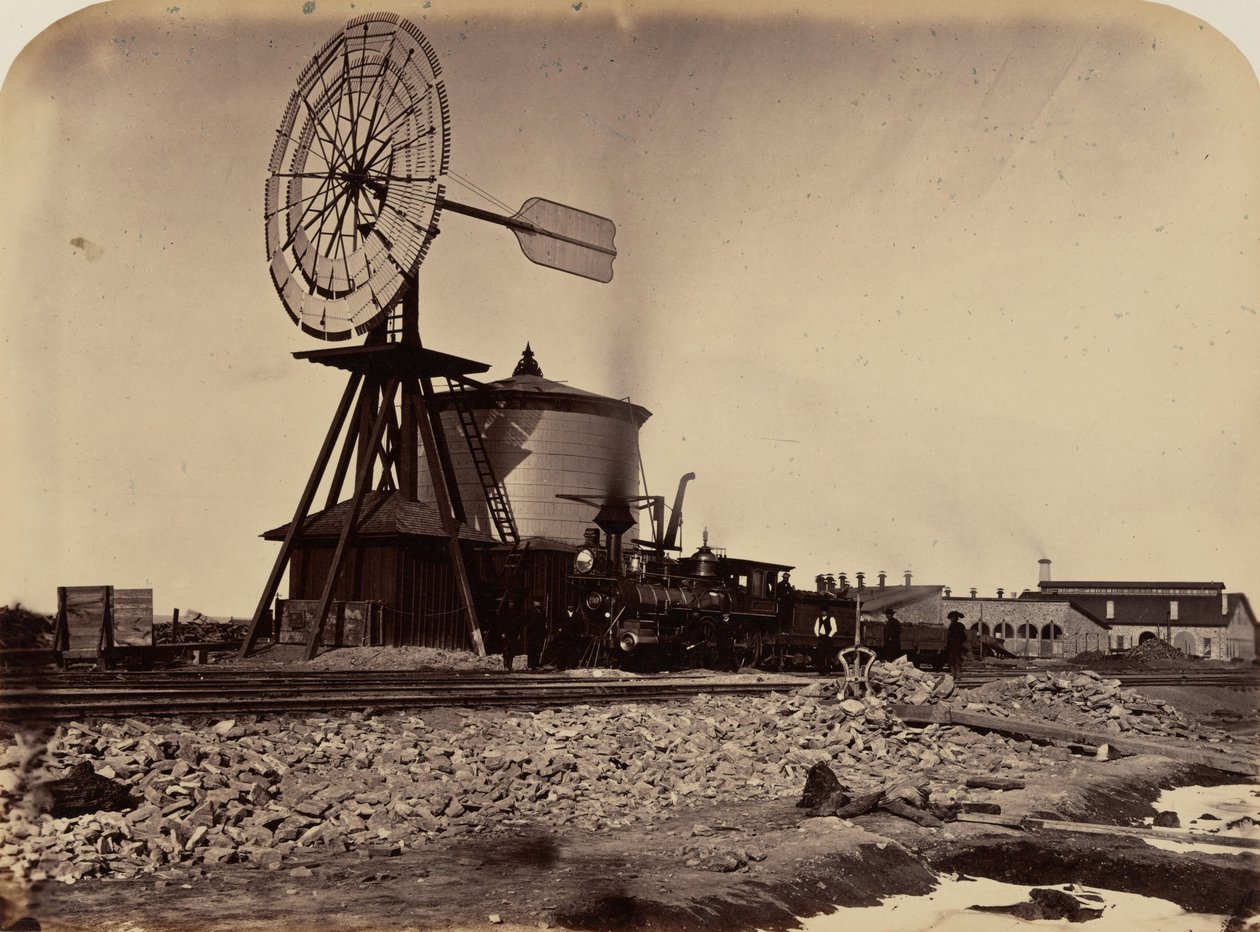 Deska 16. Větrný mlýn v Laramie, 1869 (foto) od Andrew Joseph Russell