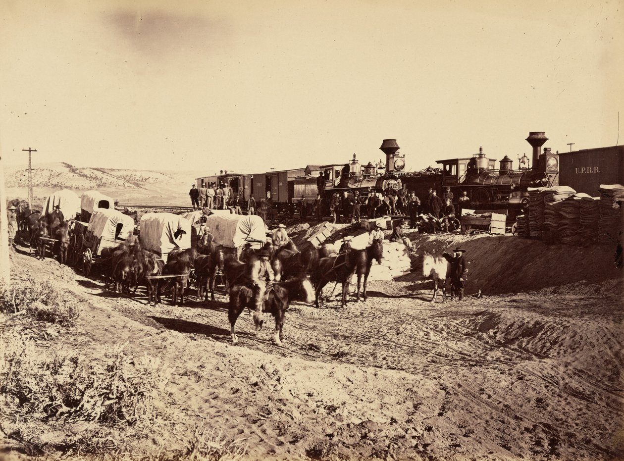 Deska 27. Zásobovací vlaky, 1869 (foto) od Andrew Joseph Russell