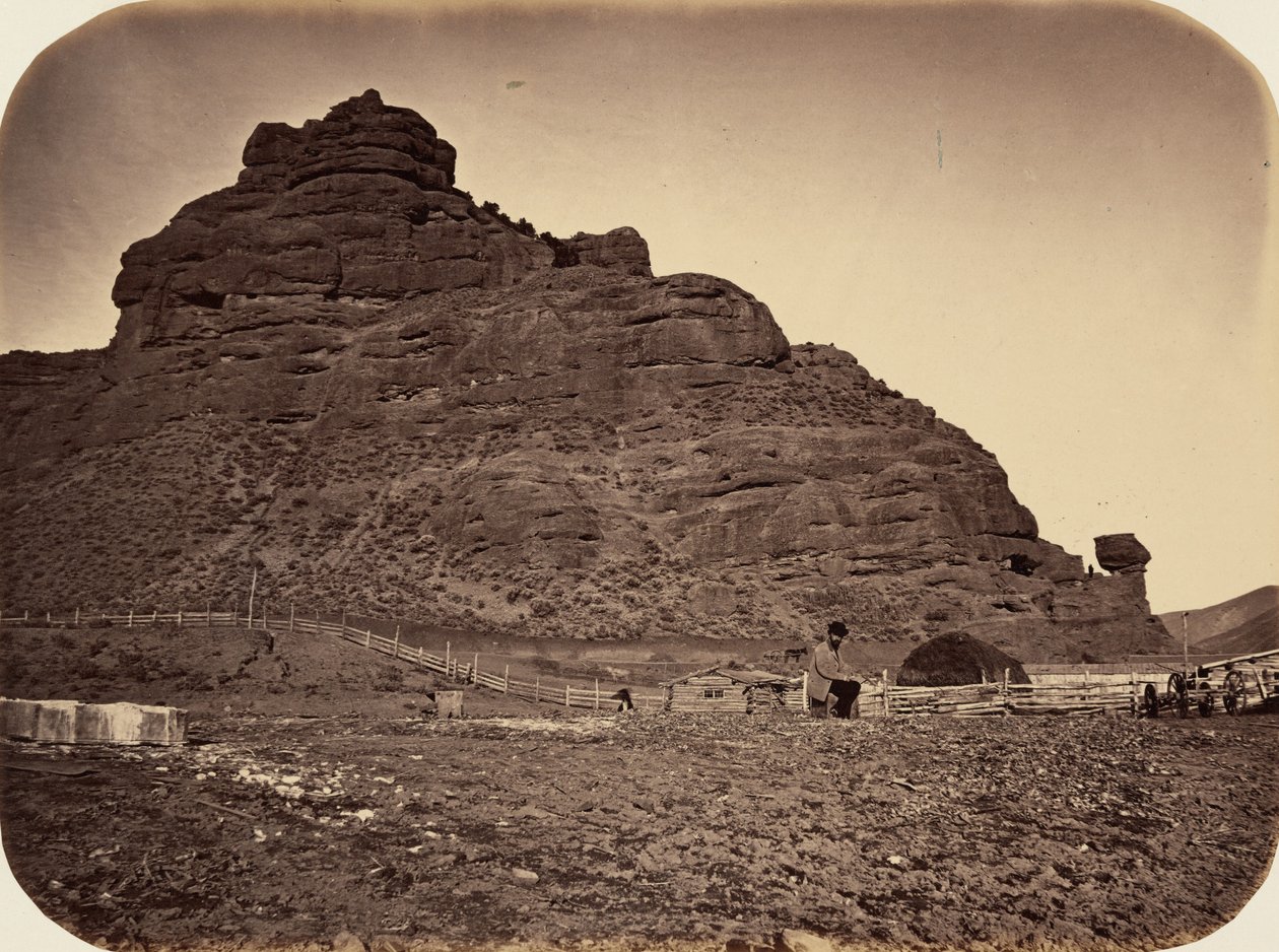 Deska 34. Sentinel Rock, Weber Valley, 1869 (foto) od Andrew Joseph Russell