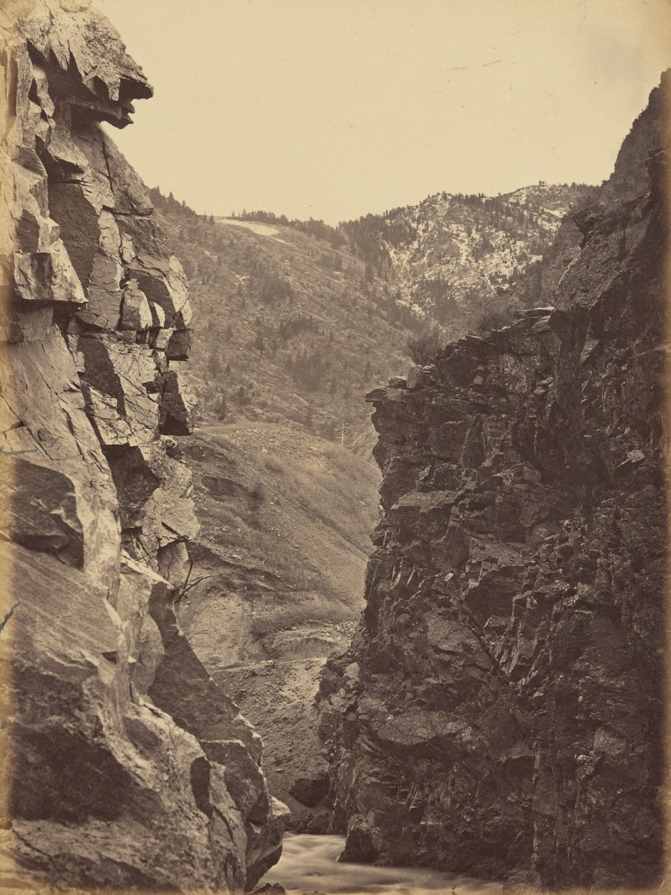 Deska 40. Čertova brána, Weberův kánon, 1869 (foto) od Andrew Joseph Russell