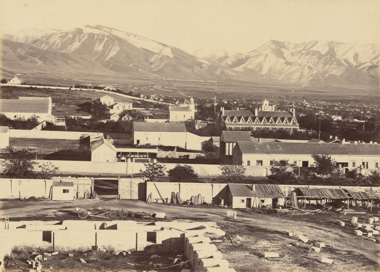Deska 45. Salt Lake City, z vrcholu Tabernacle, 1869 (foto) od Andrew Joseph Russell