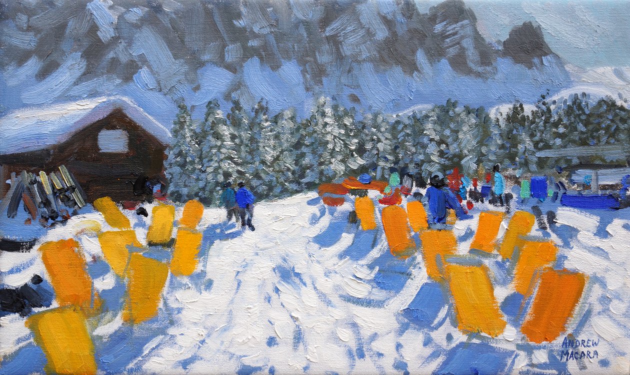 Kavárna a lehátka, Selva Gardena,Itálie 2016 od Andrew Macara