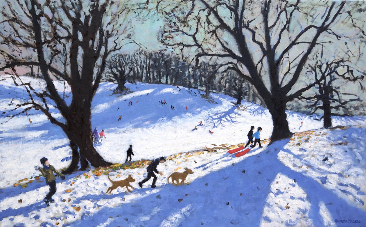 Štědrý den, Calke Abbey, Derby, 2017 (olej na plátně) od Andrew Macara