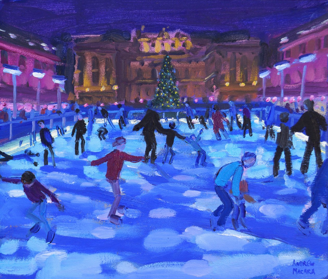Večerní bruslaři, Somerset House, 2015, od Andrew Macara