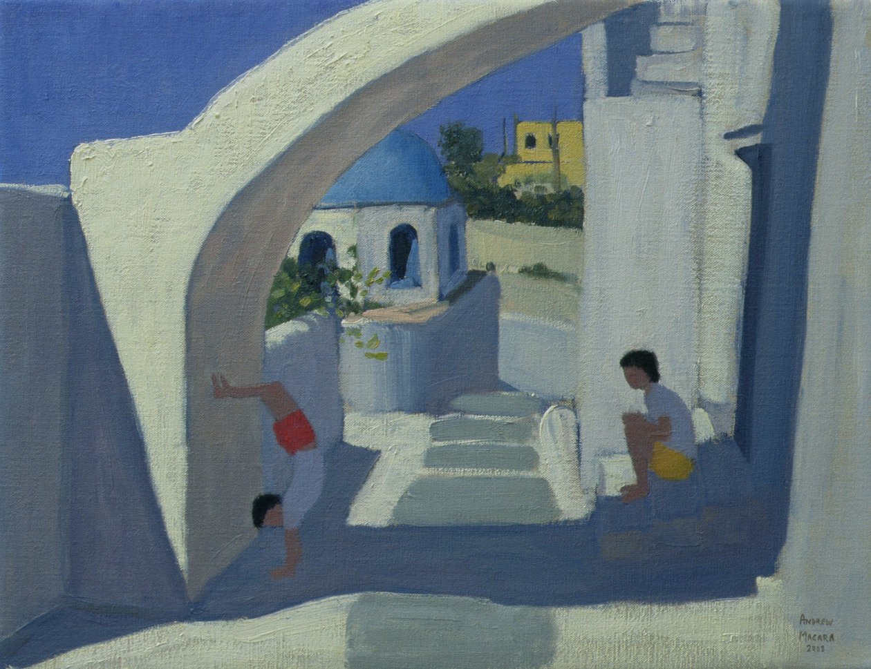 Stoj na rukou, Santorini od Andrew Macara