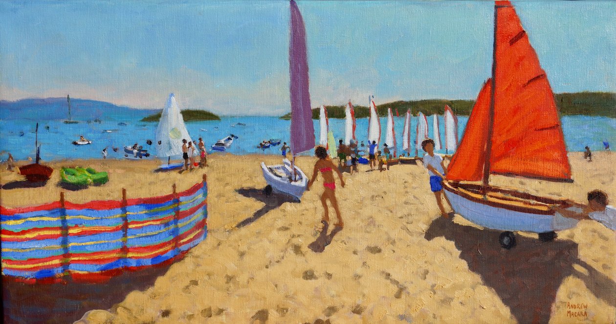 Vytlačování člunu, Abersoch, 2016, od Andrew Macara