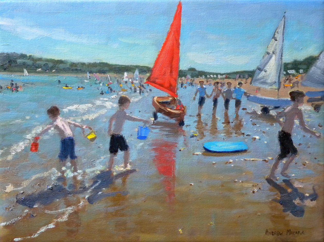 Červená plachta, 2011 (olej na plátně) od Andrew Macara