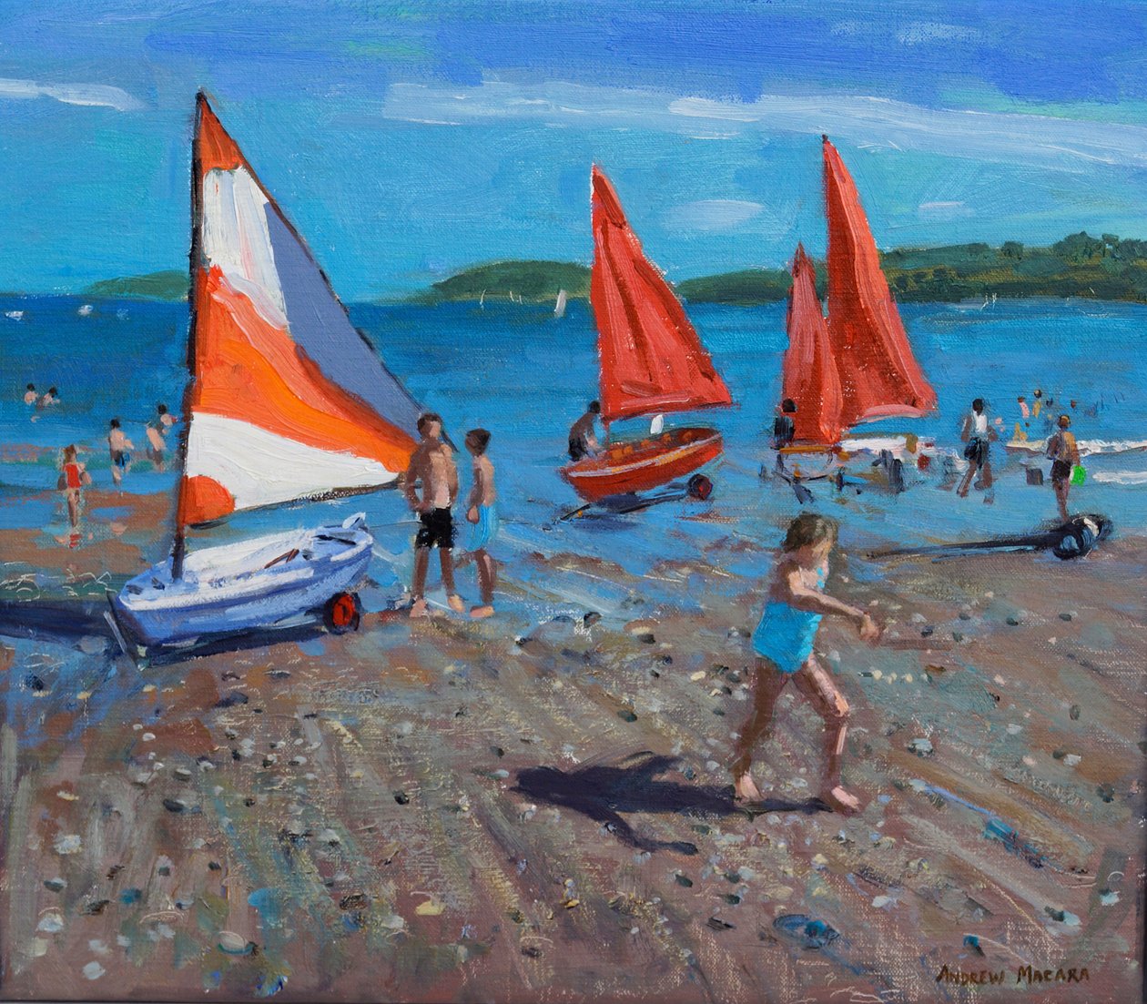 Červené a bílé plachty, Abersoch od Andrew Macara