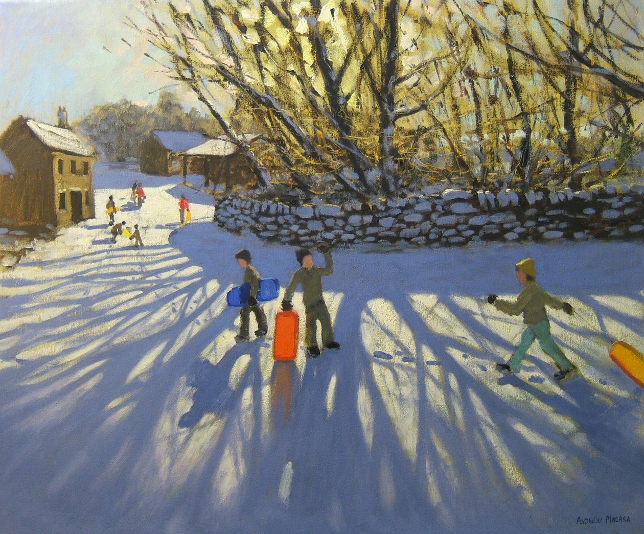 Červené saně, Monyash, Derbyshire od Andrew Macara