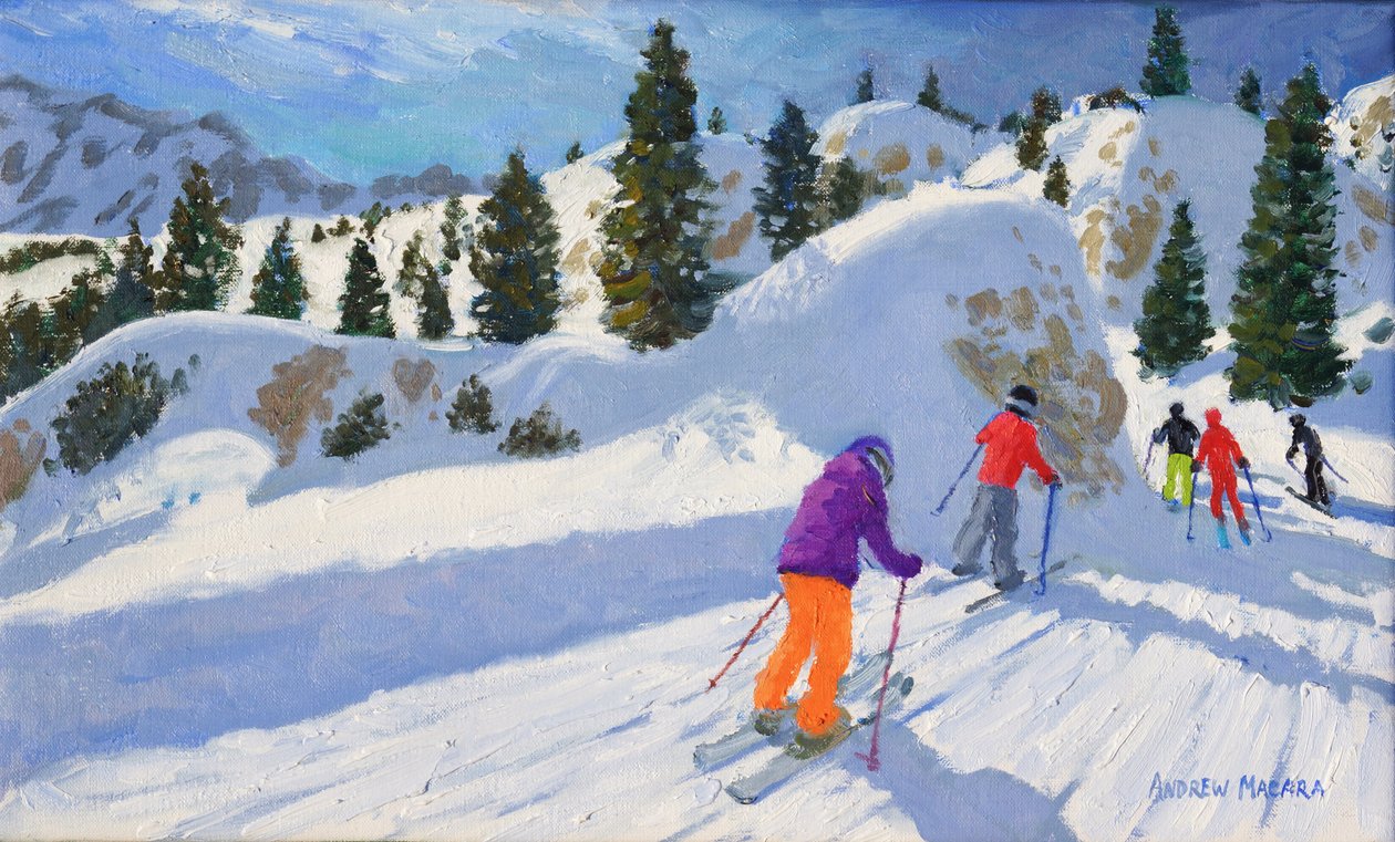 Lyžování, Rock City, Selva Gardena, Itálie, 2016, od Andrew Macara