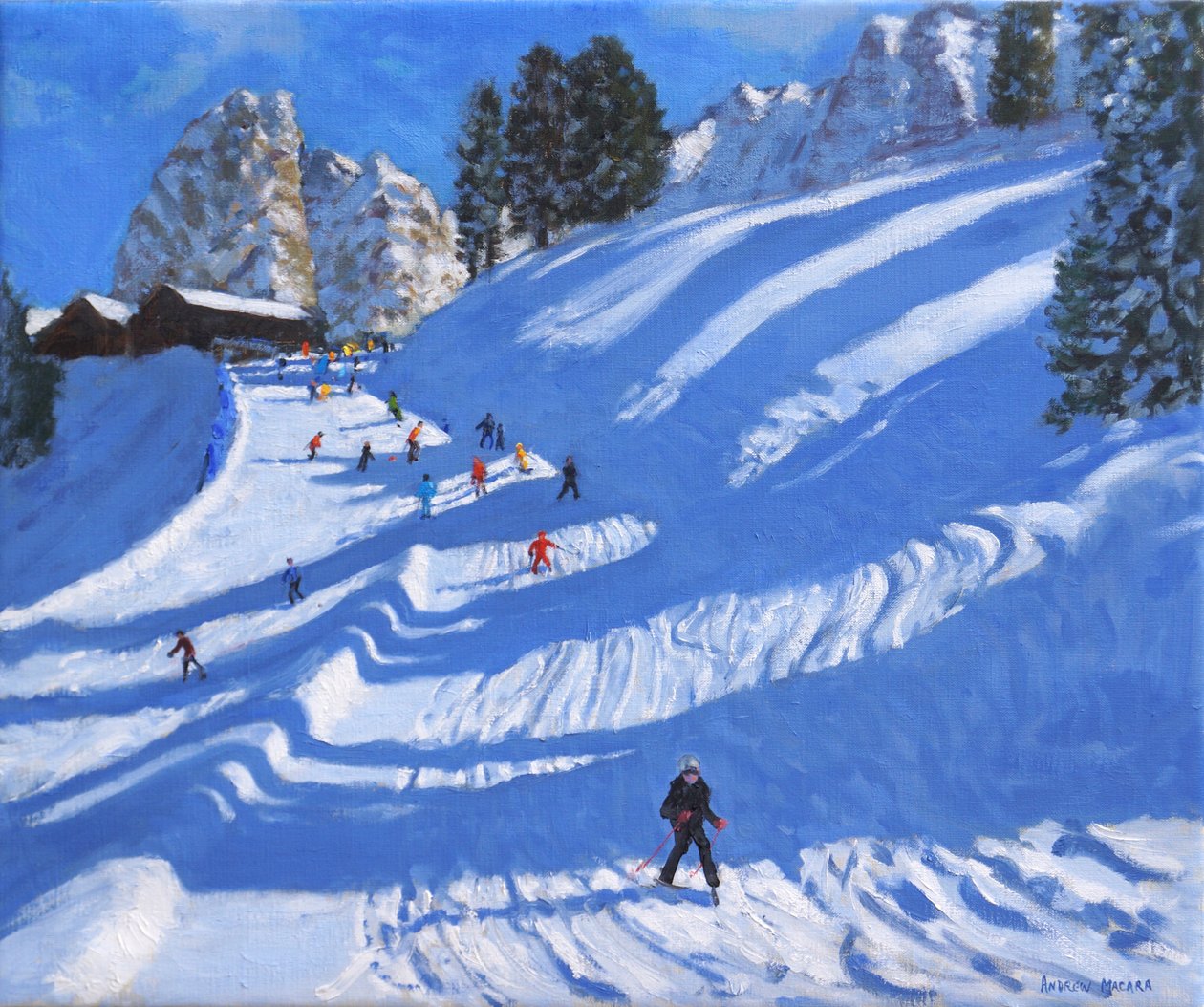 Slunce a stíny, Kitzbuhel, Rakousko, 2022 (olej na plátně) od Andrew Macara
