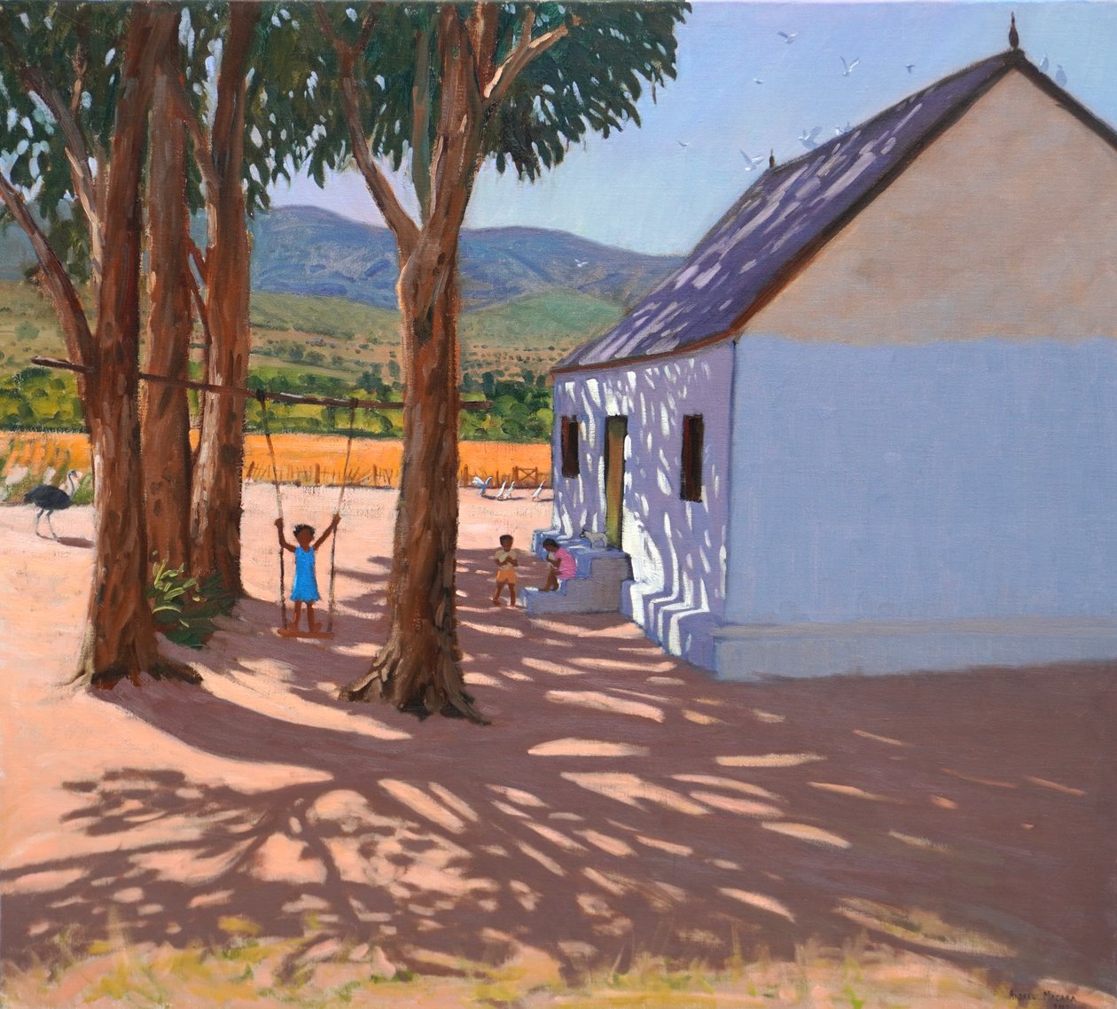 Houpačka, Klein (malý) Karoo, Jižní Afrika, 2000 (olej na plátně) od Andrew Macara