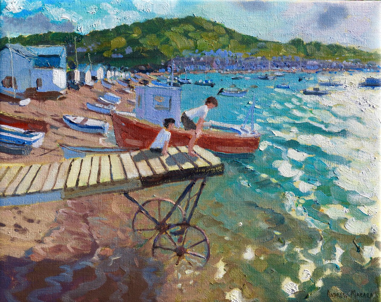 Dva chlapci na přistávací ploše, Teignmouth, 201516, od Andrew Macara