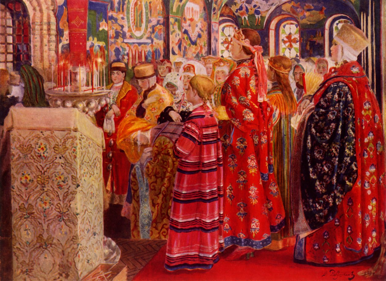 „Ruské ženy 17. století v kostele“, 1899, 1965. od Andrey Ryabushkin