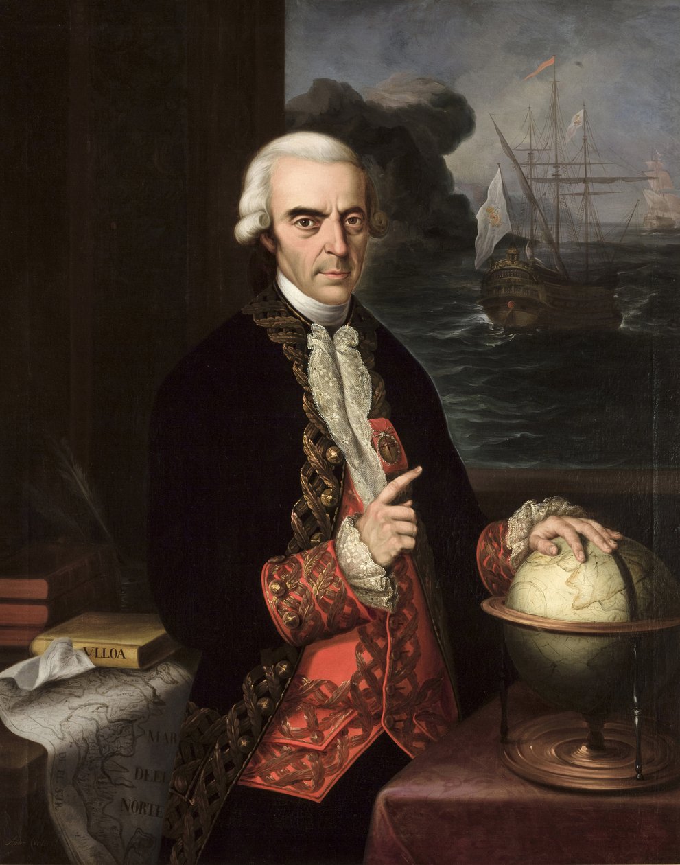 Romantismus: Portrét Antonia de Ulloa (1716-1795) od Cortes y Aguilar, Andres (1812-1879), cca 1856. Olej na plátně od Andrés Cortés y Aguilar