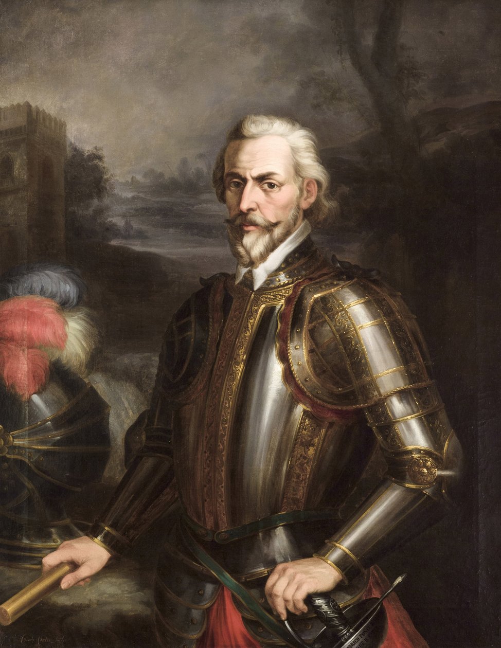 Romantismus: Rodrigo Ponce de Leon (1443-1492), vévoda z Cádizu od Cortes y Aguilar, Andres (1812-1879), asi 1856. Olej na plátně od Andrés Cortés y Aguilar