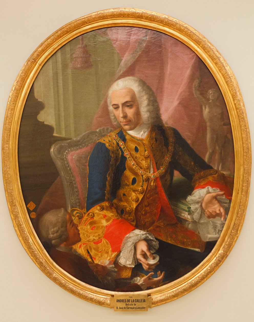 Portrét Dona Jose de Carvajal y Lancaster s dítětem, Mariano Sanchez, 1754 od Andrés de la Calleja
