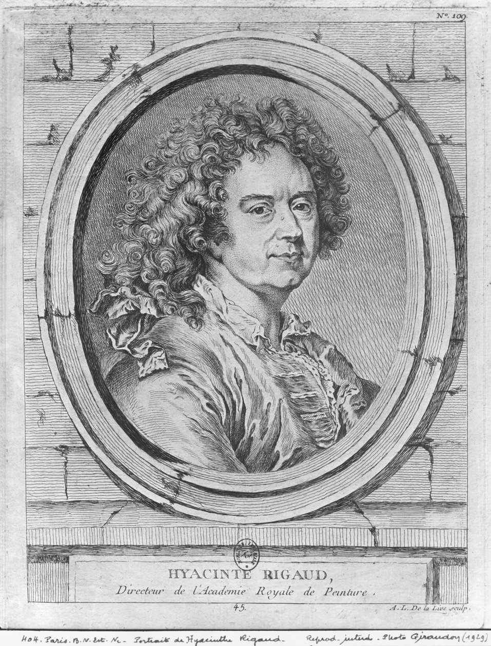Portrét Hyacinthe Rigaud, 1752-65 od Ange Laurent de Lalive de Jully